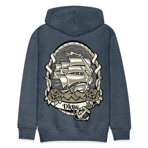 Men’s nautical hoodie - heather denim